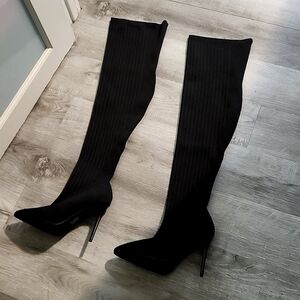Brand new black thigh high boots